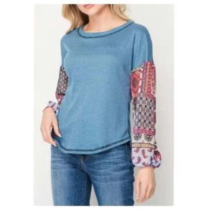 𝅺bars  Los Angeles Long Sleeve Denim Women Shirt M BWT